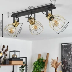 Plafonnier Bitterroot Noir, 3 lumières