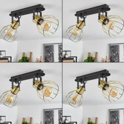 Plafonnier Bitterroot Noir, 2 lumières