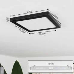 Plafonnier Canditas LED Noir, 1 lumière