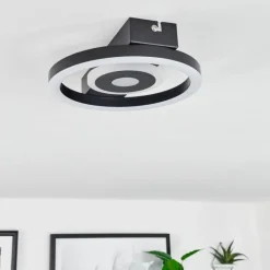 Plafonnier Canhoso LED Noir, 1 lumière