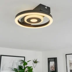 Plafonnier Canhoso LED Noir, 1 lumière
