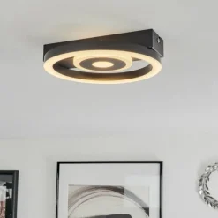 Plafonnier Canhoso LED Noir, 1 lumière