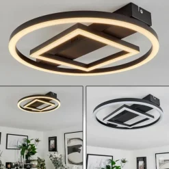 Plafonnier Canhoso LED Noir, 1 lumière