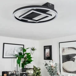 Plafonnier Canhoso LED Noir, 1 lumière