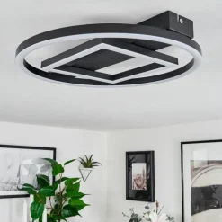 Plafonnier Canhoso LED Noir, 1 lumière