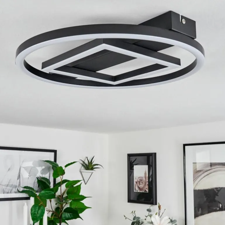 Plafonnier Canhoso LED Noir, 1 lumière