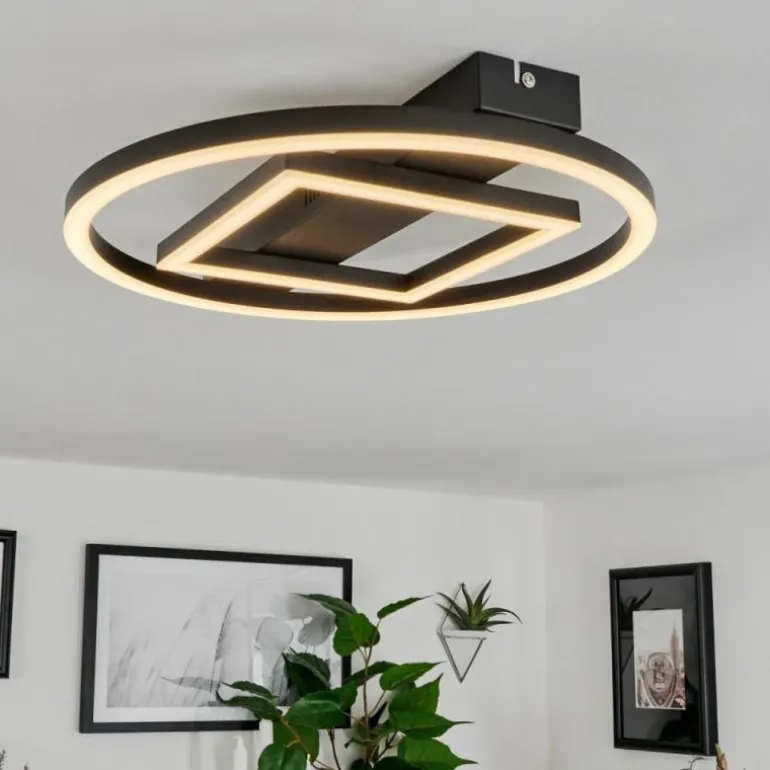 Plafonnier Canhoso LED Noir, 1 lumière