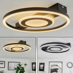 Plafonnier Canhoso LED Noir, 1 lumière