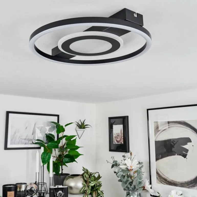 Plafonnier Canhoso LED Noir, 1 lumière