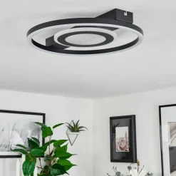 Plafonnier Canhoso LED Noir, 1 lumière