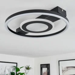 Plafonnier Canhoso LED Noir, 1 lumière