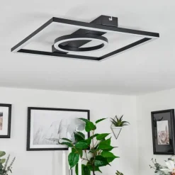 Plafonnier Canhoso LED Noir, 1 lumière