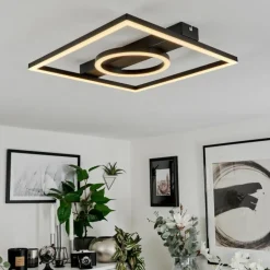 Plafonnier Canhoso LED Noir, 1 lumière