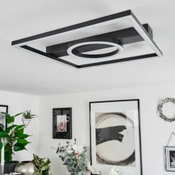 Plafonnier Canhoso LED Noir, 1 lumière