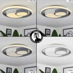 Plafonnier Casqueira LED Gris, Blanc, 1 lumière