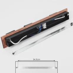 Plafonnier Castillo Bois foncé, Noir, 3 lumières