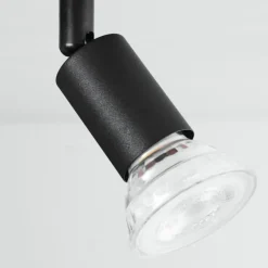 Plafonnier Castillo Bois foncé, Noir, 4 lumières