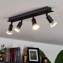 Plafonnier Castillo Noir, 4 lumières