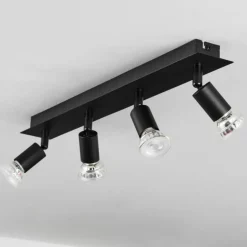 Plafonnier Castillo Noir, 4 lumières