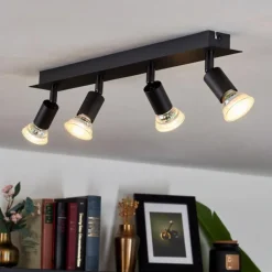 Plafonnier Castillo Noir, 4 lumières