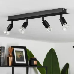 Plafonnier Castillo Noir, 4 lumières