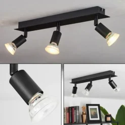 Plafonnier Castillo Noir, 3 lumières