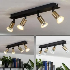 Plafonnier Castillo Noir, 4 lumières