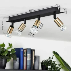 Plafonnier Castillo Noir, 4 lumières