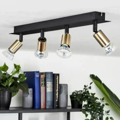 Plafonnier Castillo Noir, 4 lumières