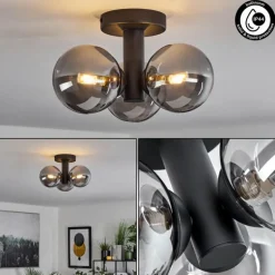 Plafonnier Cebola Noir, 3 lumières