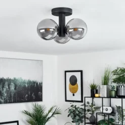 Plafonnier Cebola Noir, 3 lumières