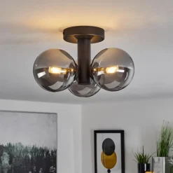 Plafonnier Cebola Noir, 3 lumières