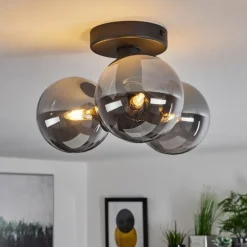 Plafonnier Cebola Noir, 3 lumières
