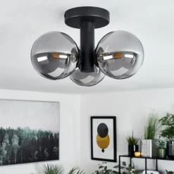 Plafonnier Cebola Noir, 3 lumières