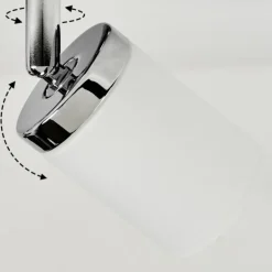 Plafonnier Cerejeiras LED Chrome, 2 lumières, Télécommandes, Changeur de couleurs