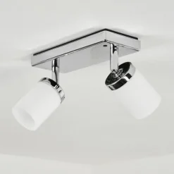 Plafonnier Cerejeiras LED Chrome, 2 lumières, Télécommandes, Changeur de couleurs