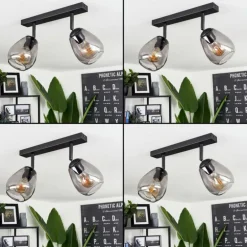 Plafonnier Chaiguao Noir, 2 lumières