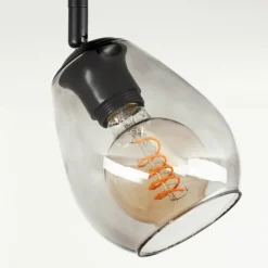 Plafonnier Chaiguao Noir, 2 lumières