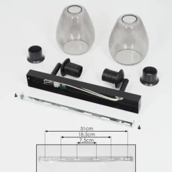 Plafonnier Chaiguao Noir, 2 lumières