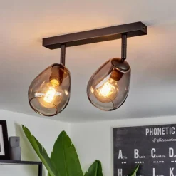 Plafonnier Chaiguao Noir, 2 lumières