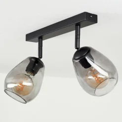 Plafonnier Chaiguao Noir, 2 lumières