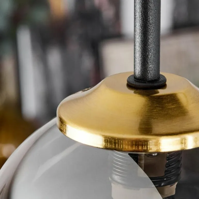 Plafonnier Chehalis Laiton, Noir, 5 lumières