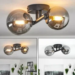 Plafonnier Chehalis LED Noir, 2 lumières