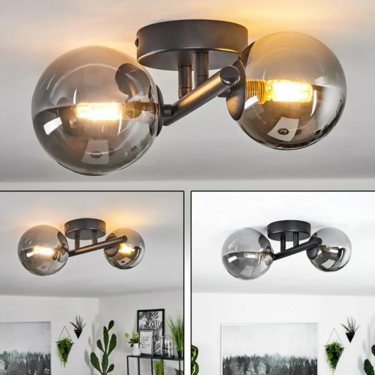 Plafonnier Chehalis LED Noir, 2 lumières