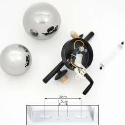 Plafonnier Chehalis LED Noir, 2 lumières