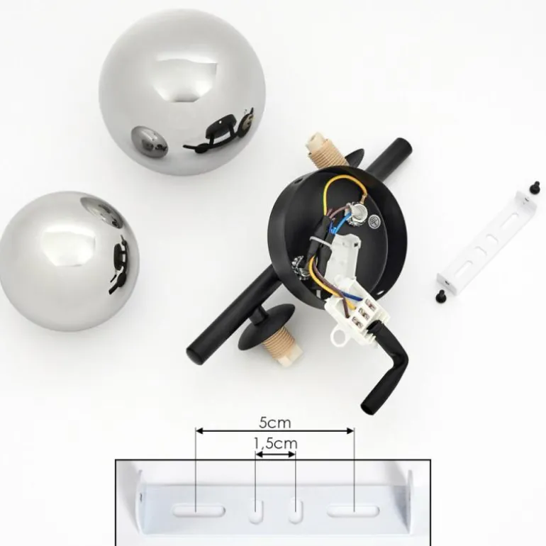 Plafonnier Chehalis LED Noir, 2 lumières