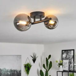 Plafonnier Chehalis LED Noir, 2 lumières