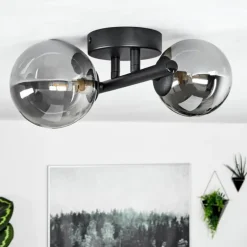 Plafonnier Chehalis LED Noir, 2 lumières