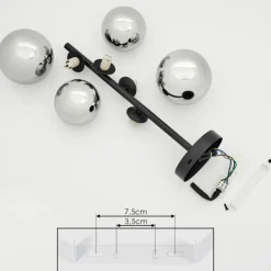 Plafonnier Chehalis Noir, 4 lumières