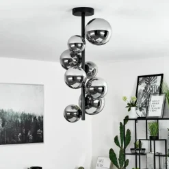 Plafonnier Chehalis Noir, 8 lumières